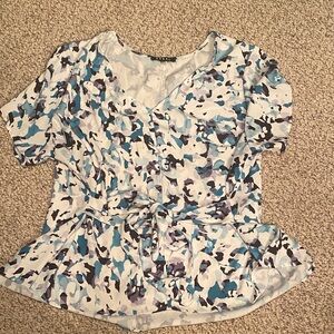 Rebels Blue and White Patterned Blouse